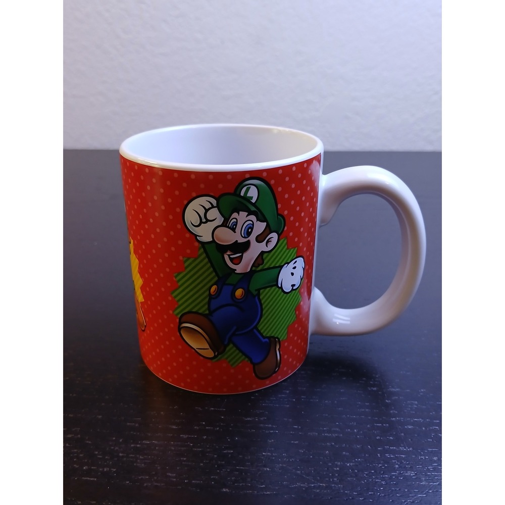 Nintendo Super Mario Bros Red Polka Dot Mug Mario Luigi Yoshi Frankford Candy
